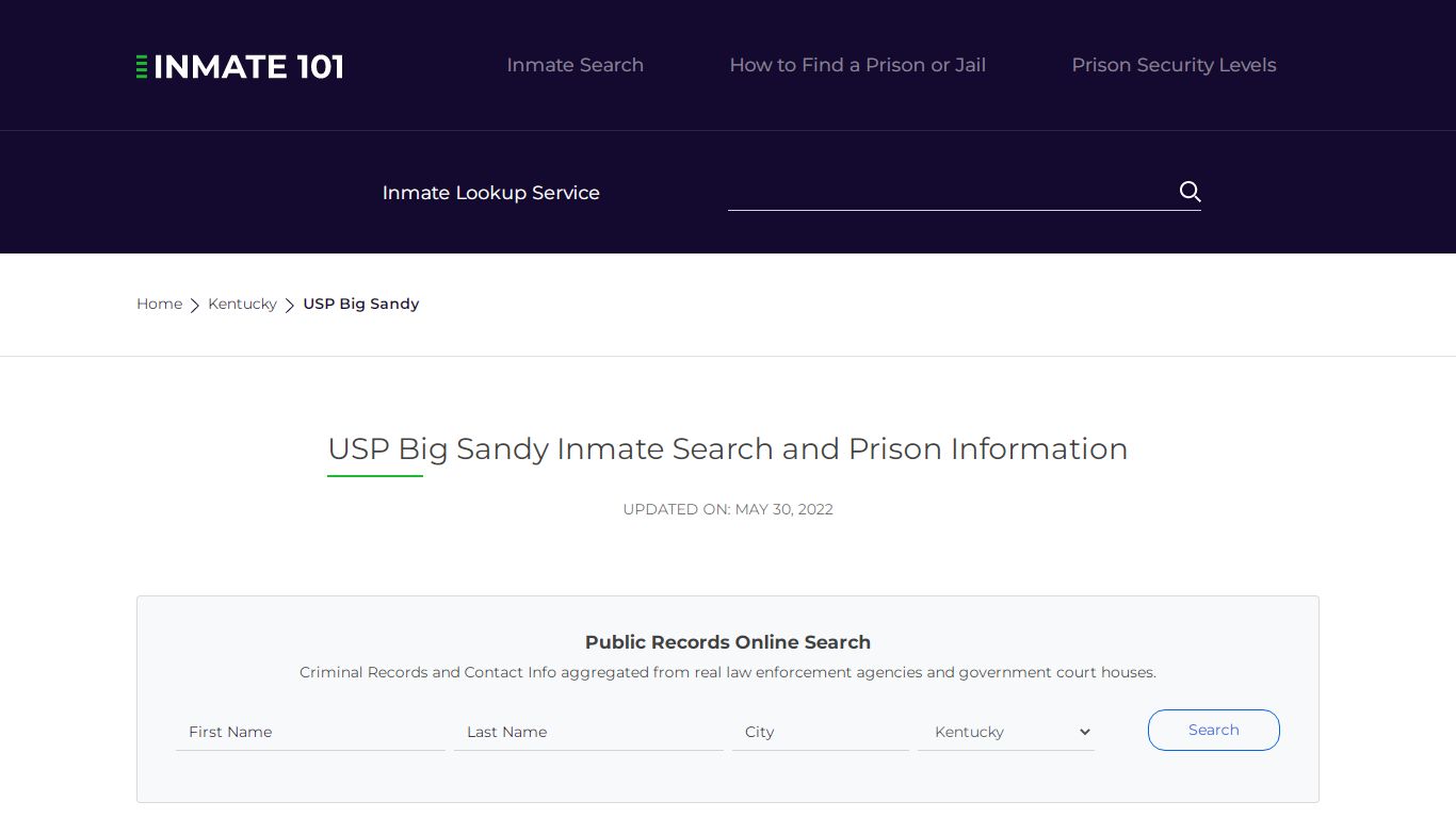 USP Big Sandy Inmate Search | Lookup | Roster